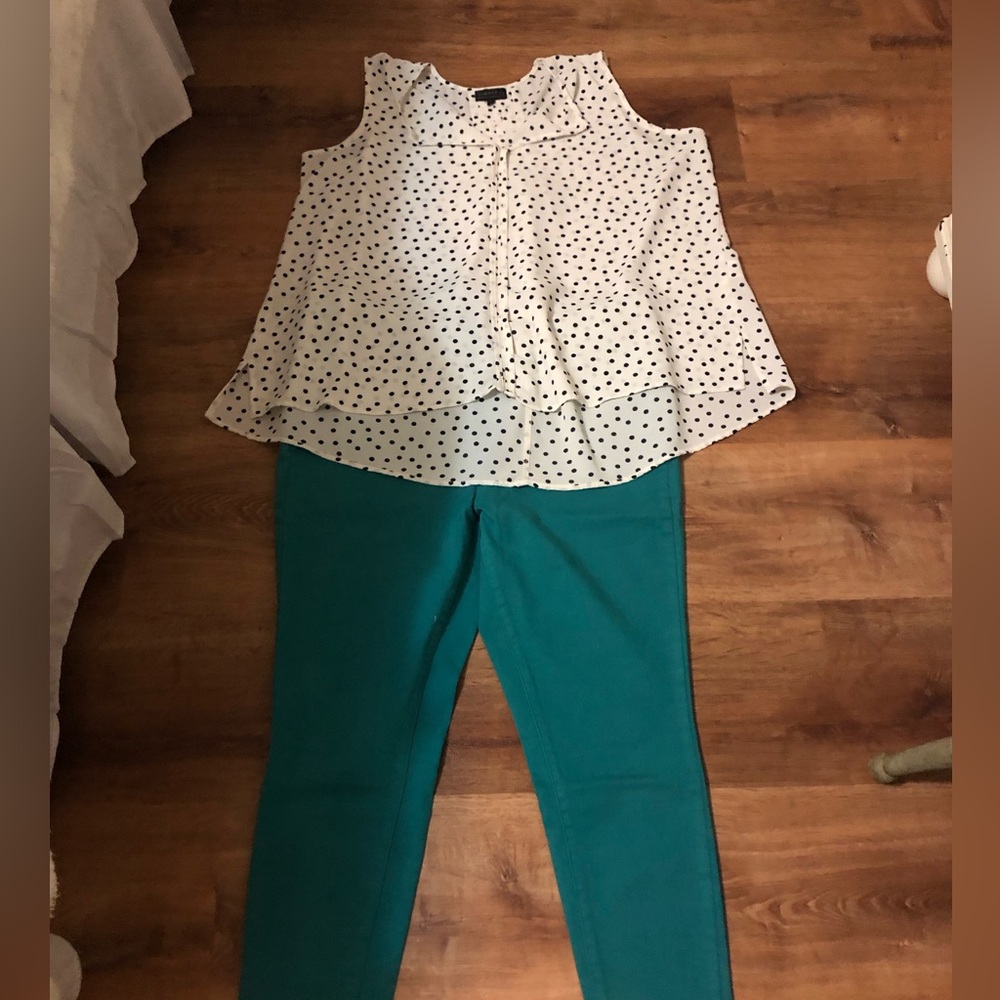 Polka Dot Sleeveless Blouse